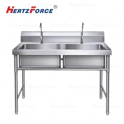 商用加厚不锈钢水槽 双槽洗菜池 120*60*80CM