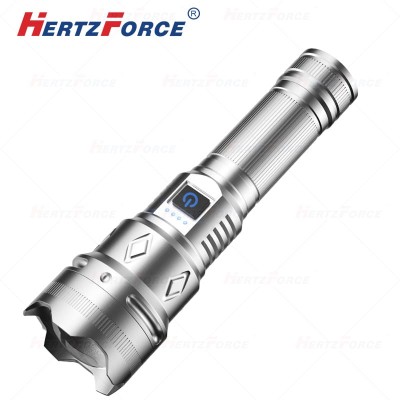 双向充电伸缩变焦合金手电筒 射程1000米