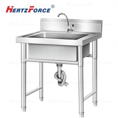 商用加厚304不锈钢水槽单槽洗菜池 53*38*77CM
