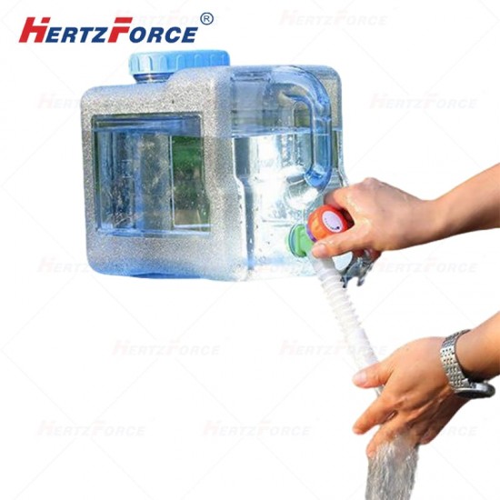 户外水桶储水箱 家用储水塑料桶带盖 25升袋龙头方桶