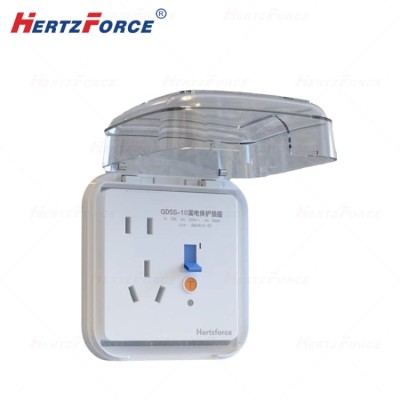 漏电保护开关插座 暗装五孔10A 带防水盒