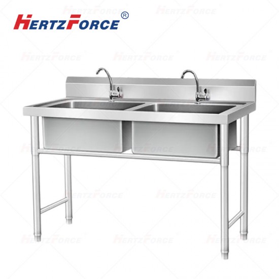 商用不锈钢水槽 双槽洗碗池 120*60*80CM