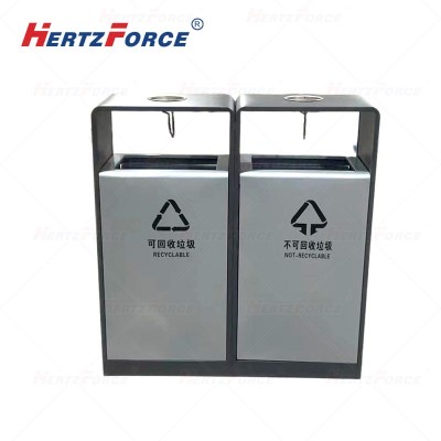 不锈钢户外分类垃圾桶垃圾箱 90*30*95cm