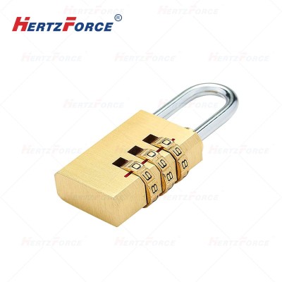 转轮密码挂锁 黄铜材质 3轮 宽21mm总高53mm