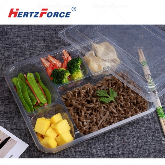 一次性五格饭盒带盖 1000ml 150套/件