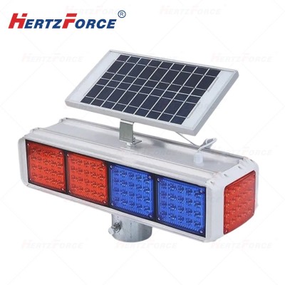 太阳能警示爆闪灯 红蓝10格分体 6V5AH