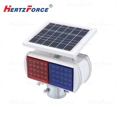 太阳能警示爆闪灯 红蓝2格分体 6V5AH