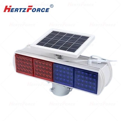 太阳能警示爆闪灯 红蓝4格分体 6V5AH