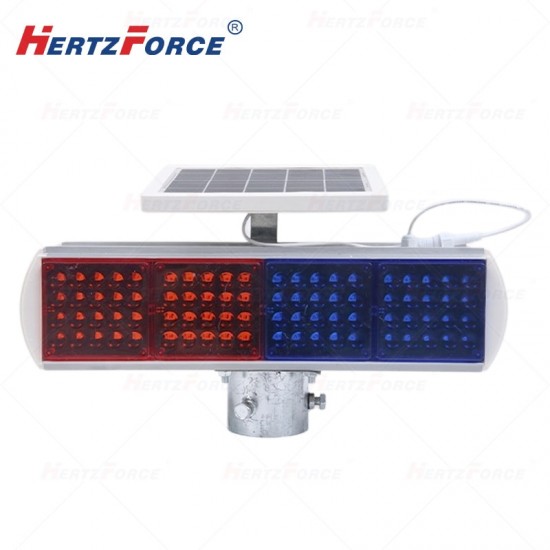 太阳能警示爆闪灯 红蓝4格分体 6V5AH