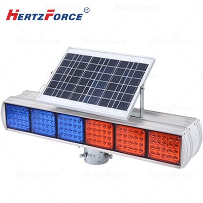 太阳能警示爆闪灯 蓝红6格分体 12V7AH