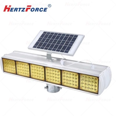 太阳能警示爆闪灯 全黄6格分体 12V7AH