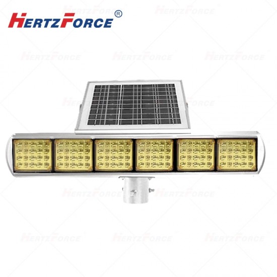 太阳能警示爆闪灯 全黄6格分体 12V7AH