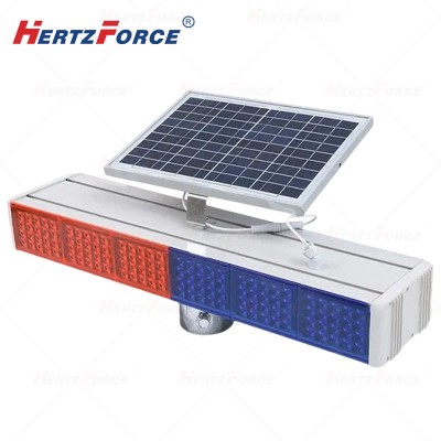 太阳能警示爆闪灯 红蓝6格分体 12V7AH