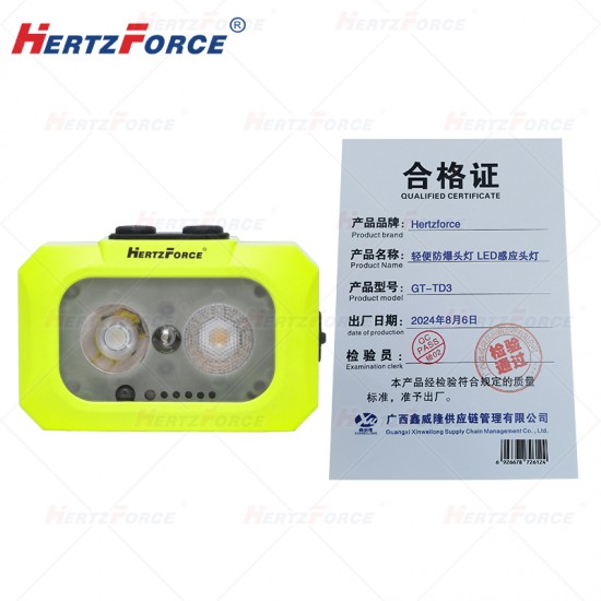 轻便防爆头灯 LED感应头灯 额定功率3W  
