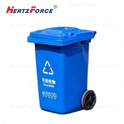 环卫加厚垃圾桶 100L带盖 带轮 绿.红.黑.蓝