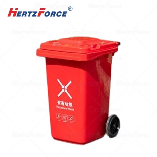 环卫加厚垃圾桶 100L带盖 带轮 绿.红.黑.蓝