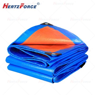 加厚防水帆布 PE材质 蓝橘色 5*6m