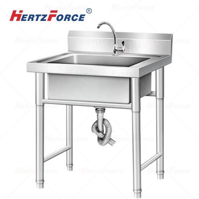商用加厚304 不锈钢水槽单槽洗菜池 53*38*77CM