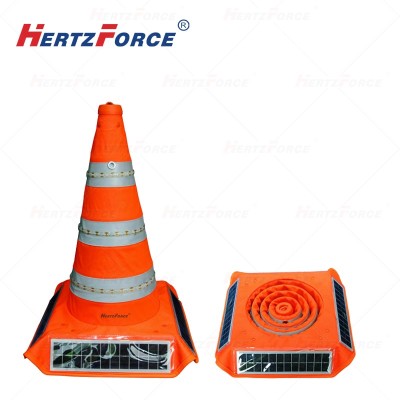 太阳能伸缩路锥245*245*410mm 橘黄/青色可选