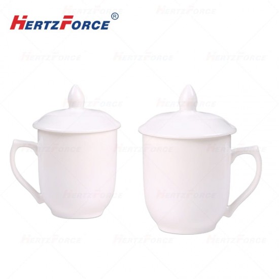 茶杯办公杯陶瓷杯 纯白会议杯300ml 可定制LOGO