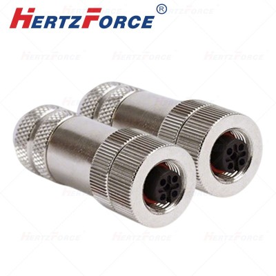 4芯航空插头 直头4针母头 M12