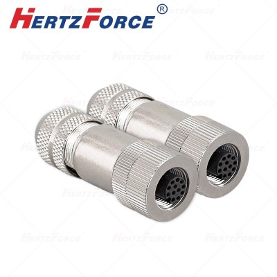 12芯航空插头 直头12针母头 M12