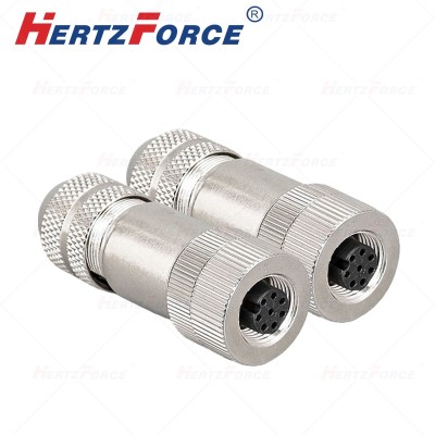 8芯航空插头 直头8针母头 M12