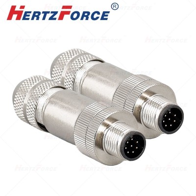 8芯航空插头 直头8针公头 M12