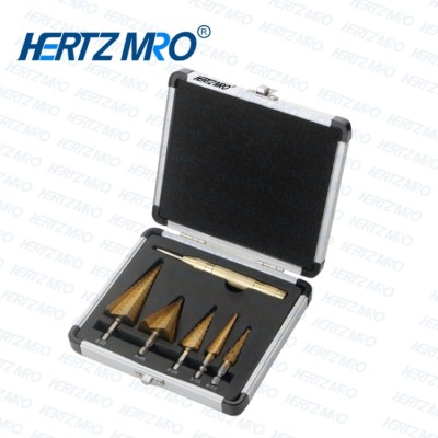 宝塔钻铝合金箱装开孔钻头镀钛阶梯钻头 六件套