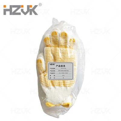 涤纶+棉纱点胶手套 60g