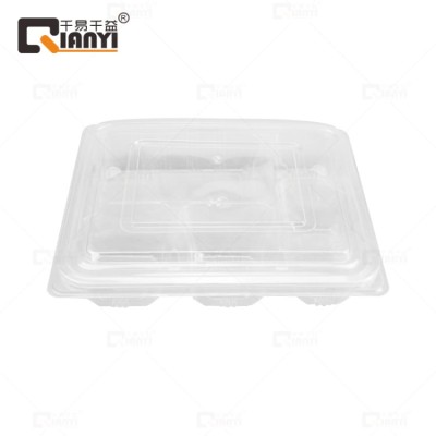 一次性饭盒 五格带盖方形 1000ml 150套/件