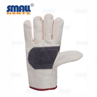 劳保手套 帆布手套 双层帆布衬皮 均码