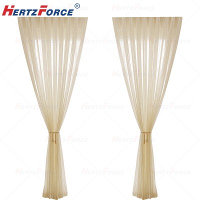 透光丝竹条纹棉麻纱帘 1m*2.7m