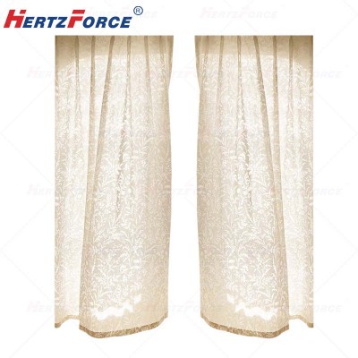 轻奢透光镂空窗纱 1m*2.7m 奶油色莹白色